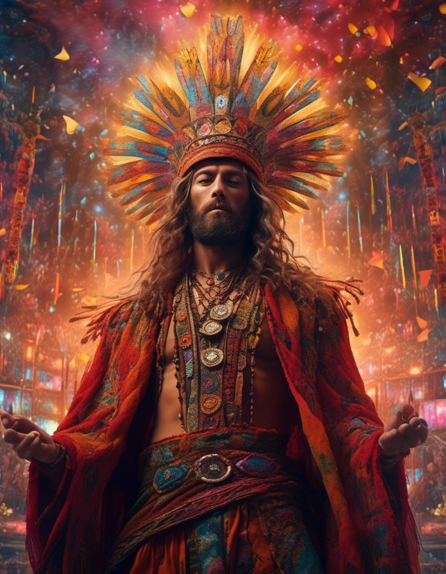 High Priest Tarot Card: Shirtless Male Figure