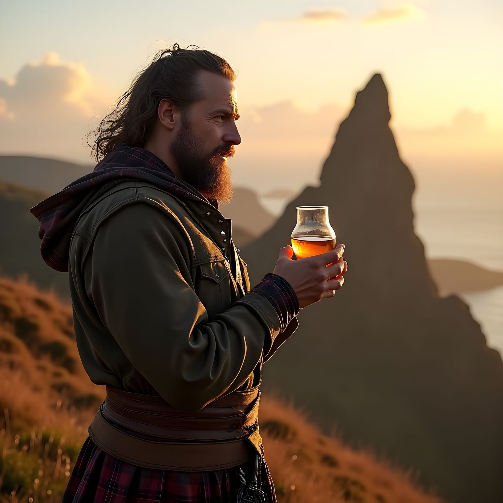 Highlander on Skye with Scotch: 3D Game Cinematic