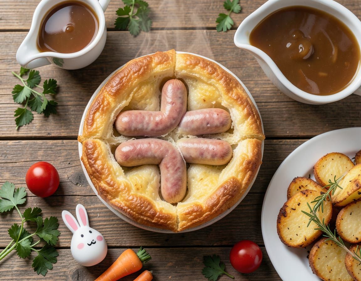 Photorealistic Easter Toad in the Hole with Gravy and Roast ...