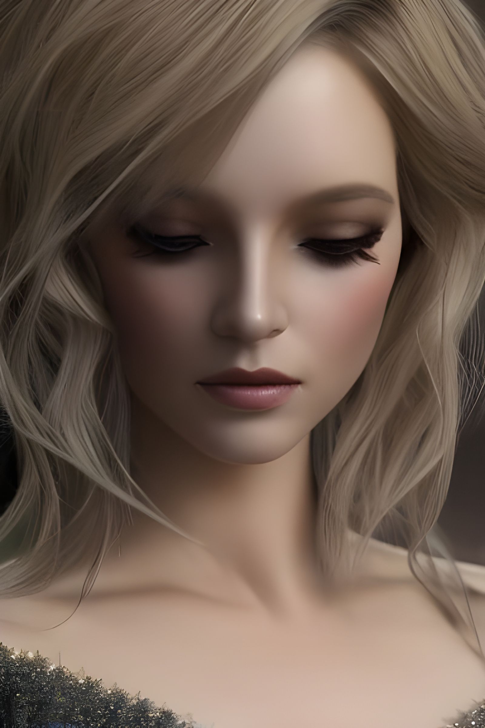 Elegant Lizard Woman Portrait in Digital Art Style