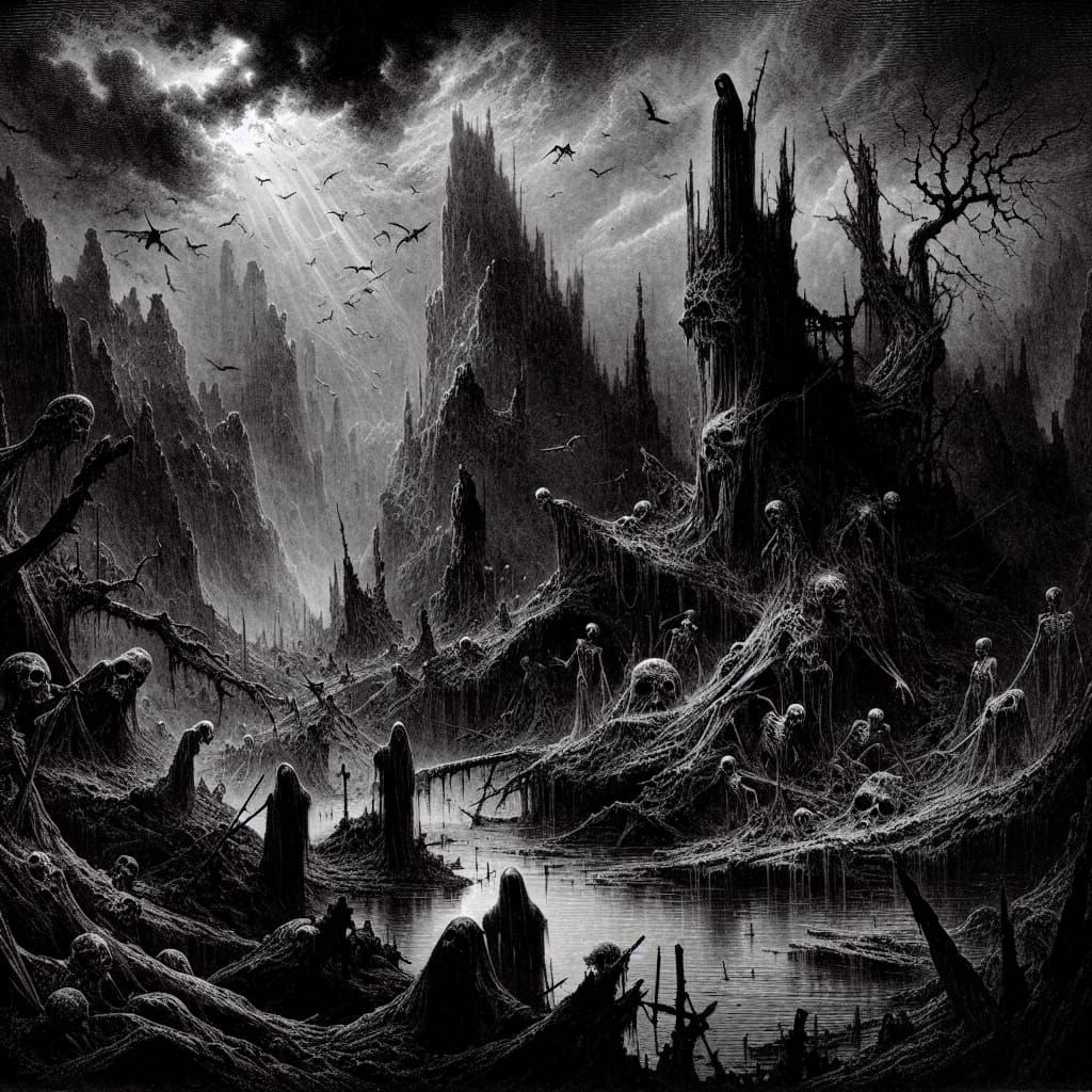 The Evil Dead Inspired Image in Doré Style