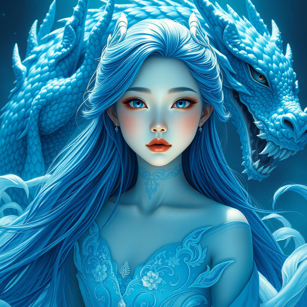 Xiaolongnu in Underwater Scene as Hyper-Realistic Oil Painti...