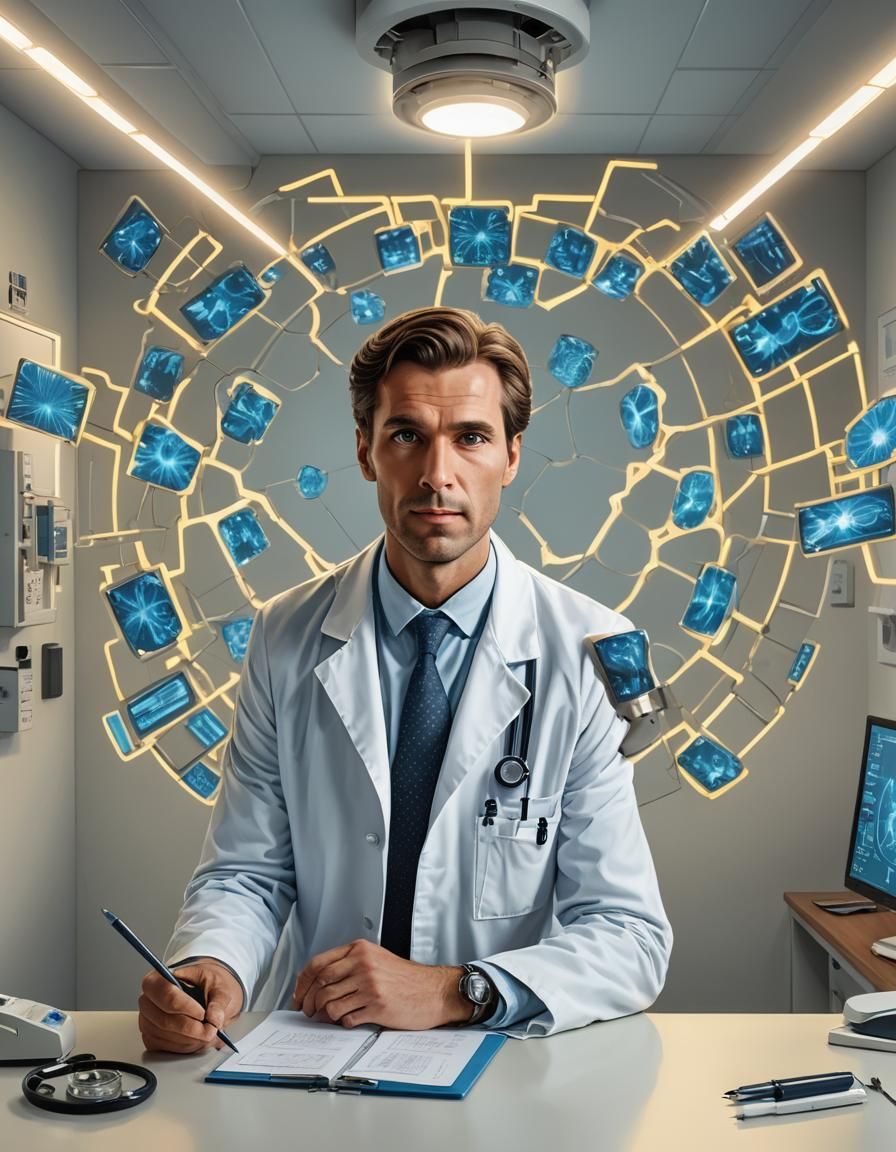 Photorealistic Doctor Portrait in Medical Office