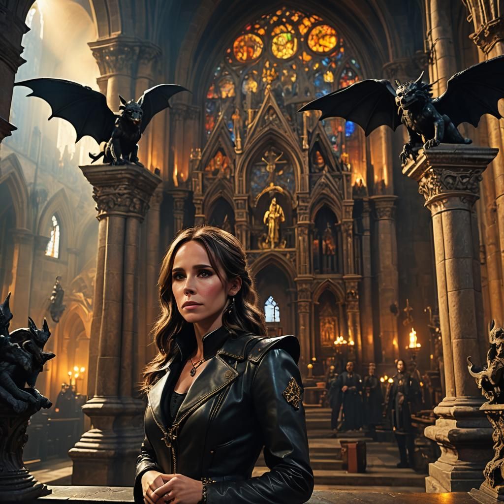 Gothic Demoness in Saint Nicholas Church: Digital Art