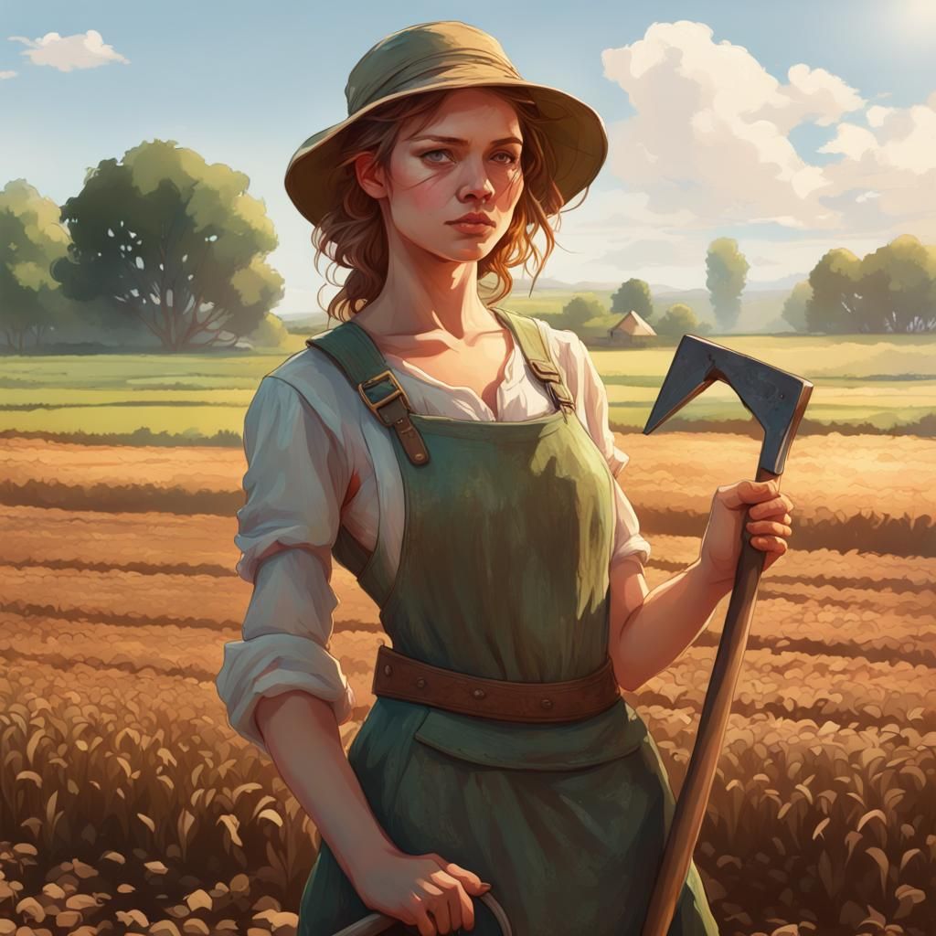 Irish Woman Farming: Hyperdetailed Artgerm Style Portrait