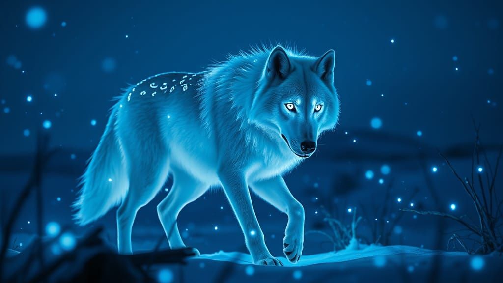 Enchanted Winter Wolf in Ethereal Aesthetic
