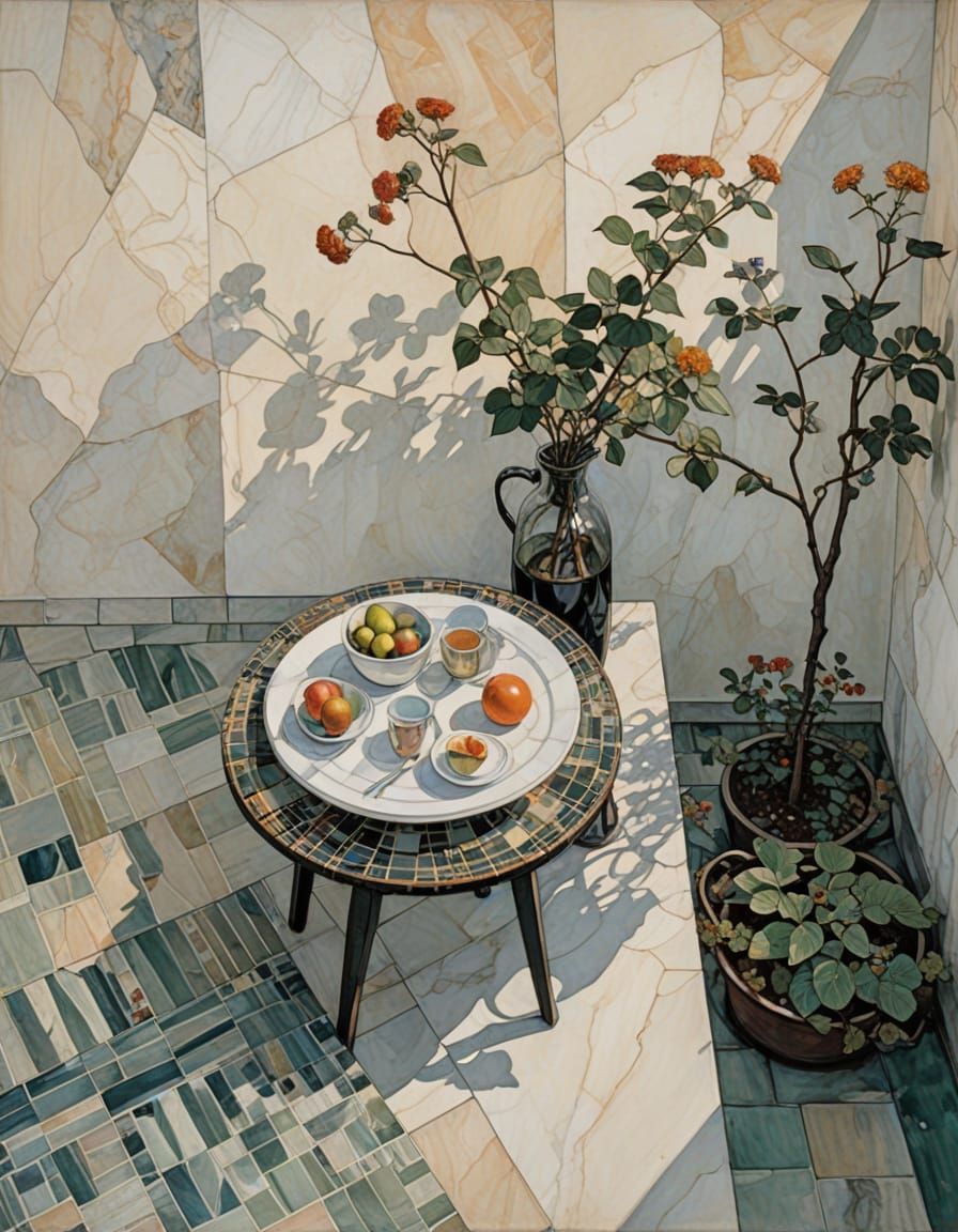 Muted Patio Still Life Style Mashup