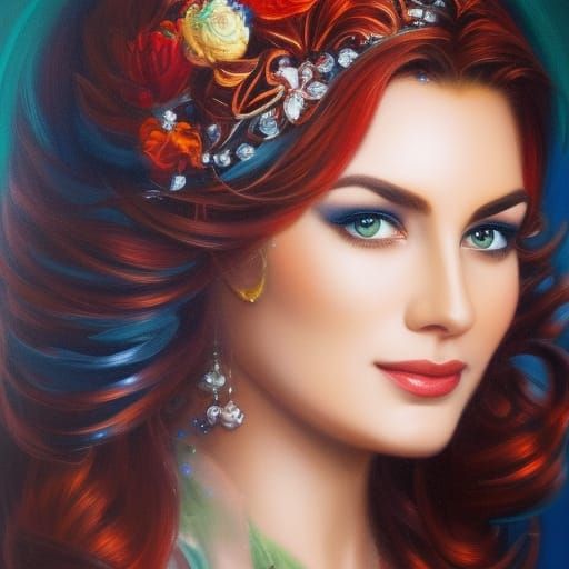 Detailed Portrait with Glassy Reflections, Artstation Style