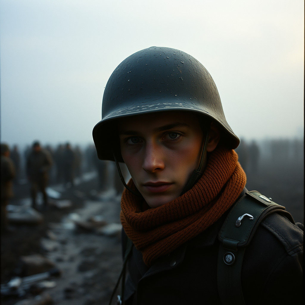 Dramatic War Film Still with Cinematic Lighting