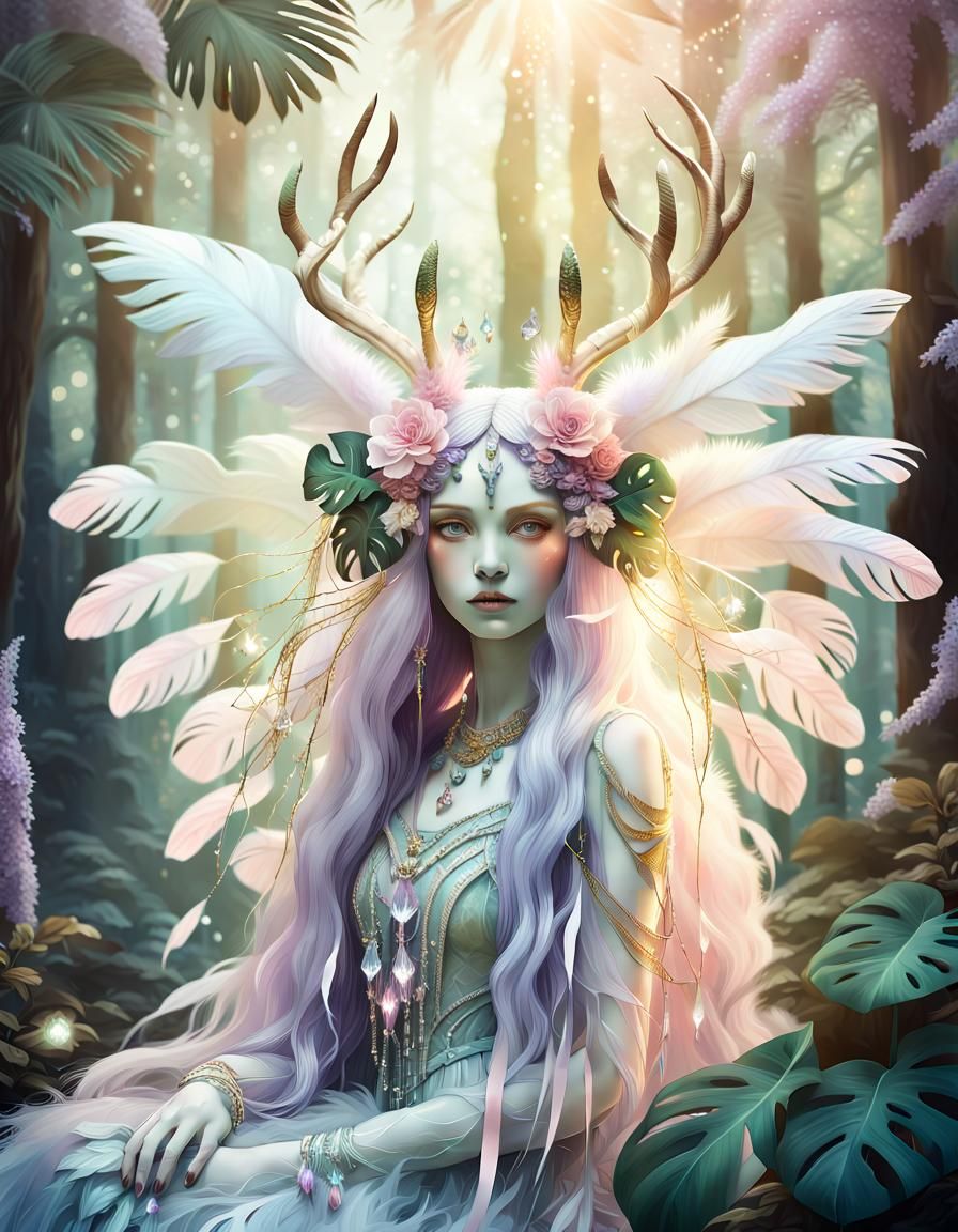 Ethereal Fairy Goddess in Enchanted Forest
