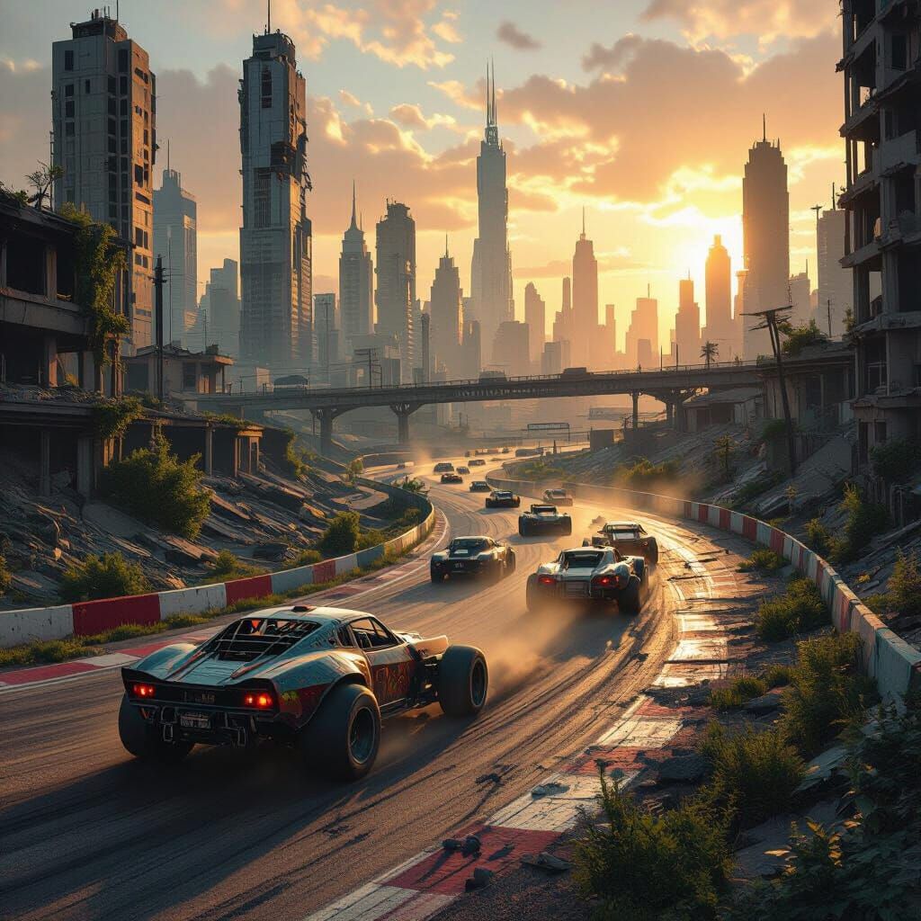 Post-Apocalyptic Race in Hyperdetailed Art Style