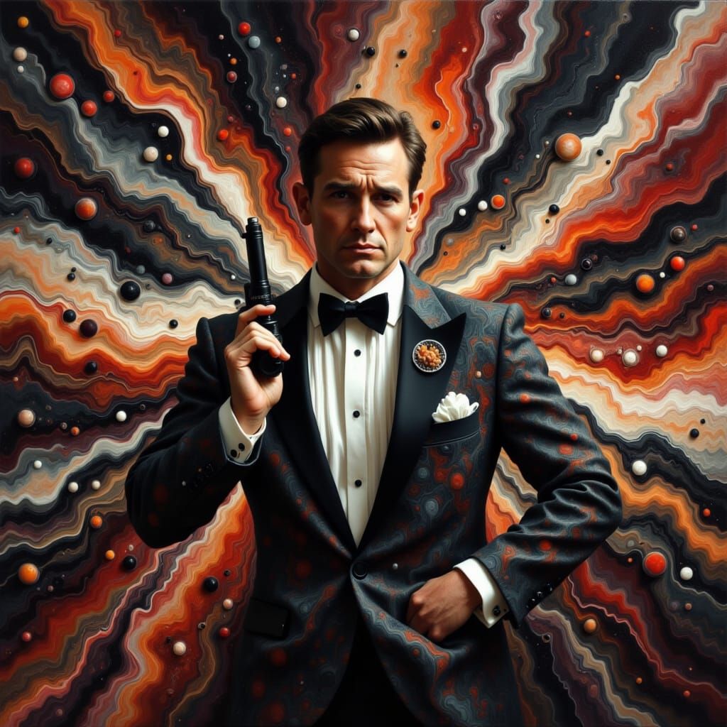 Abstract Fluid Art with Brush Strokes