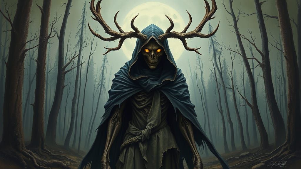 Spectral Figure Invokes Woodland Magic in Dark, Whimsical St...