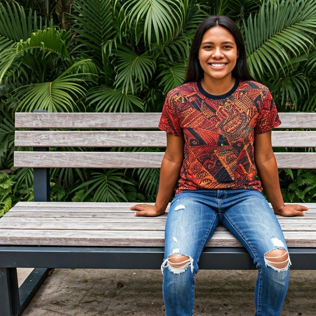Young Papuan Woman in Tropical University Setting