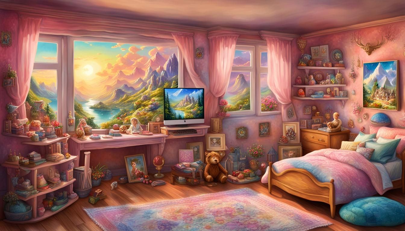 Pastel Diorama of a Sunny Baby's Bedroom