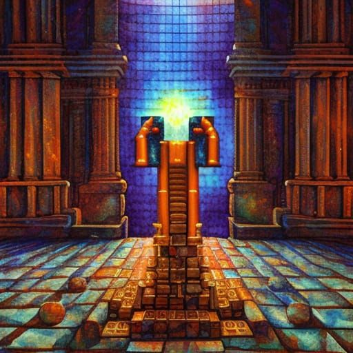 Surreal Jeff Bezos Sacrificial Altar in Hyperrealism Style