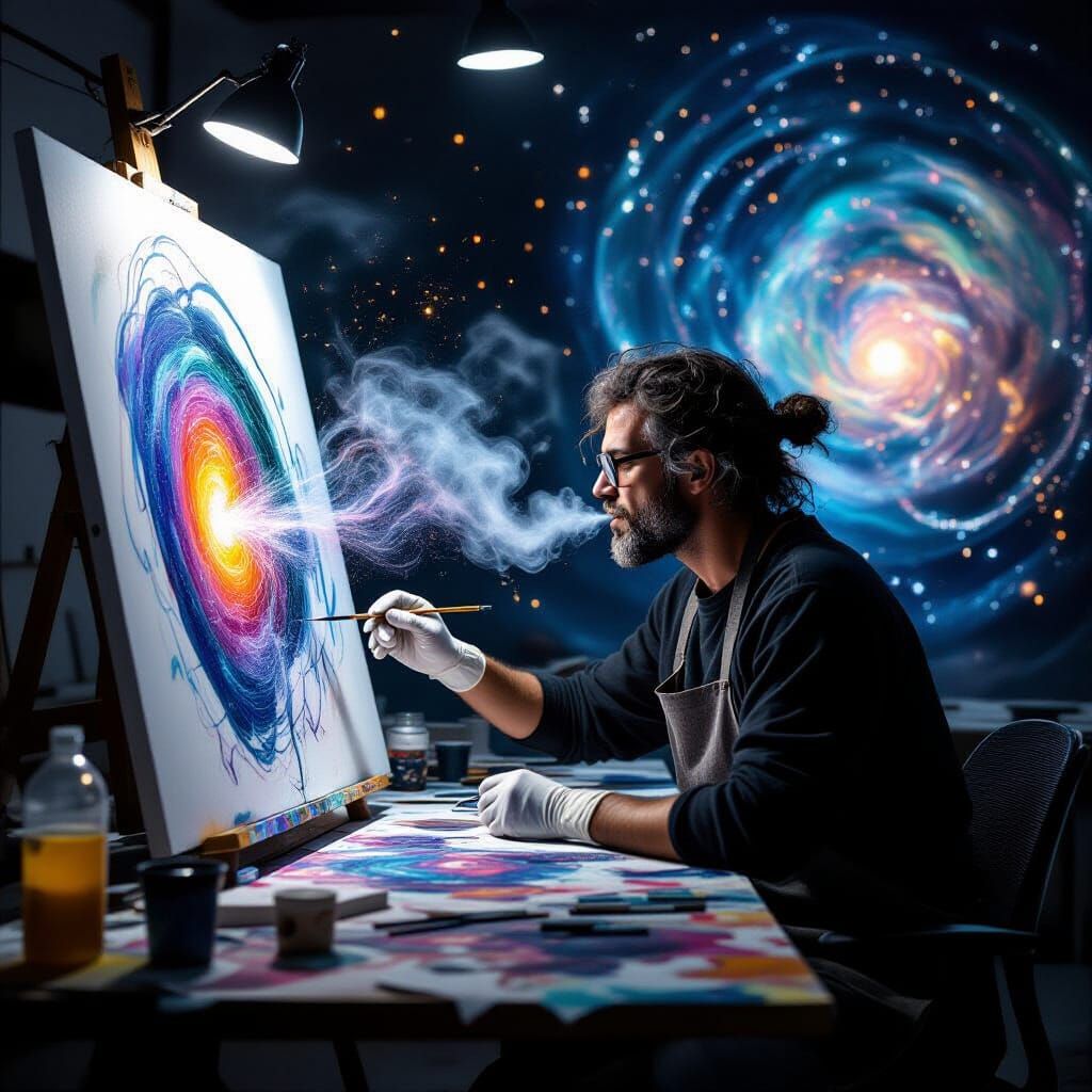 Cosmic Artist Painting with Dark Matter Energy