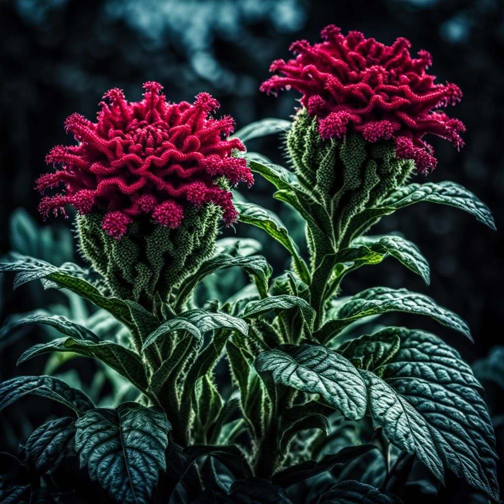 Hyperrealistic Cockscomb Plant in High Definition
