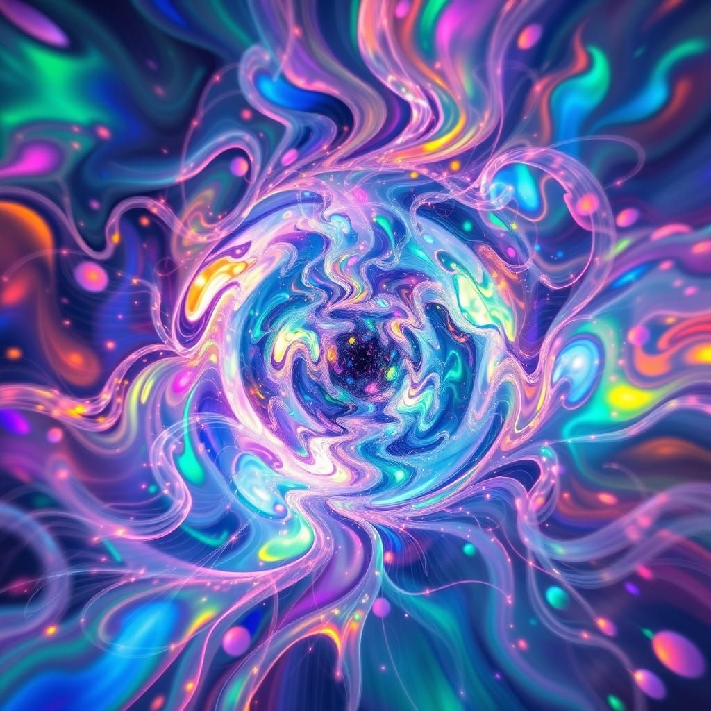 Ethereal Vortex of Iridescent Colors