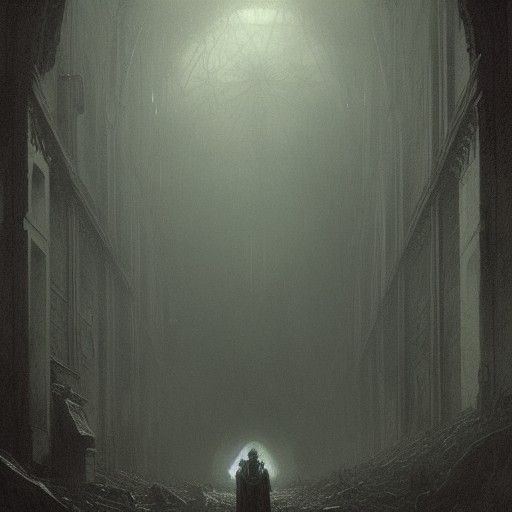 Alone: A Dark Engraving of Solitude