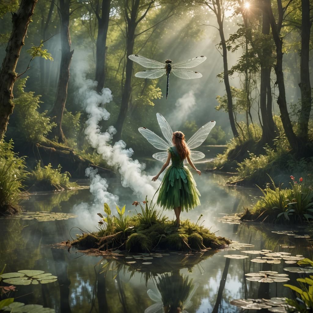 The fairy and a dragonfly