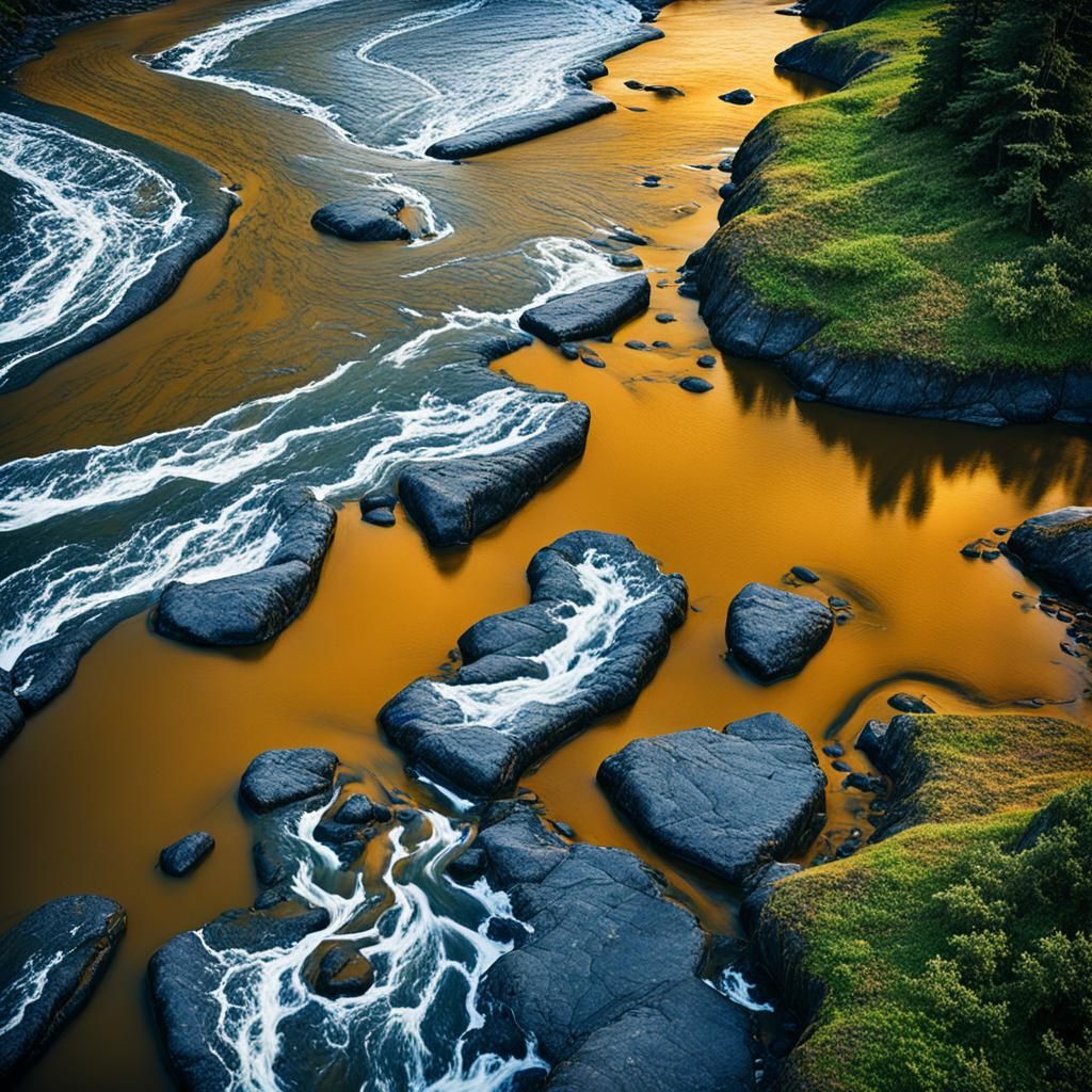 Sunlit Stream Flowing to Oregon Coast
