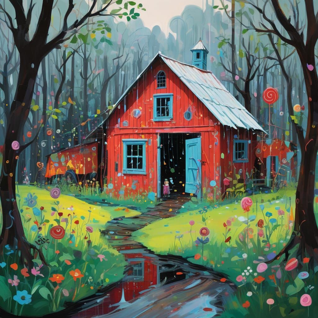 Children Seek Refuge in a Vibrant, Whimsical Barn