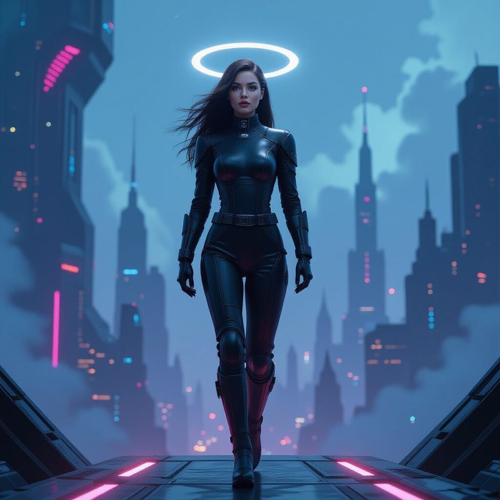 Arcturian Pilot's Comical Descent in Gothic Sci-Fi Landscape