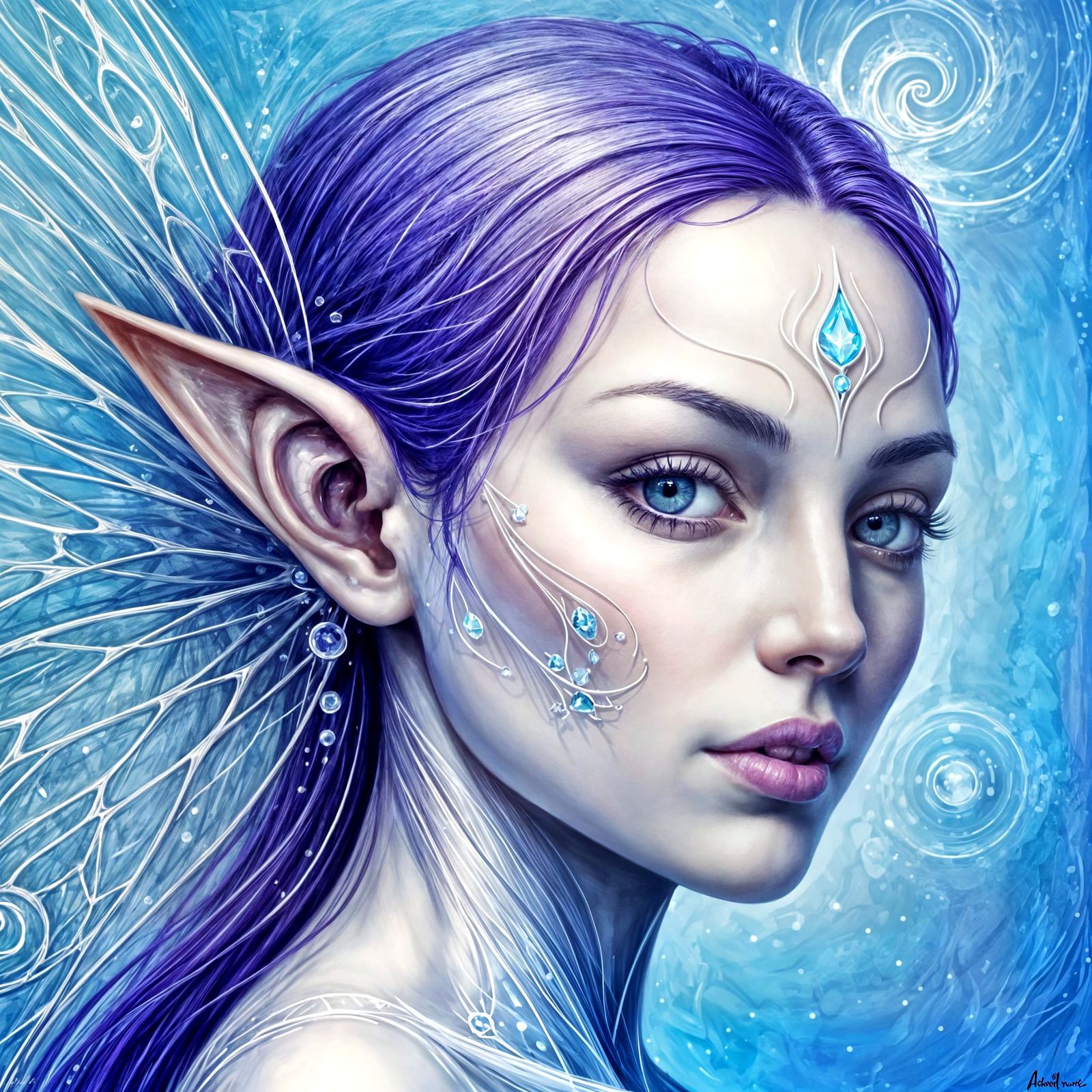 Pale Fairy Portrait Abstract Painting