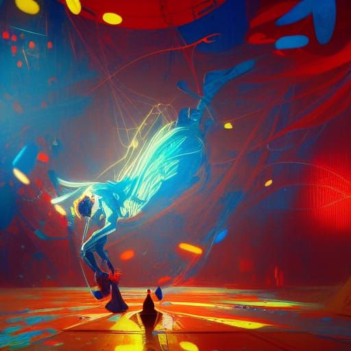 Rococo Circus Scene with Dynamic Lighting