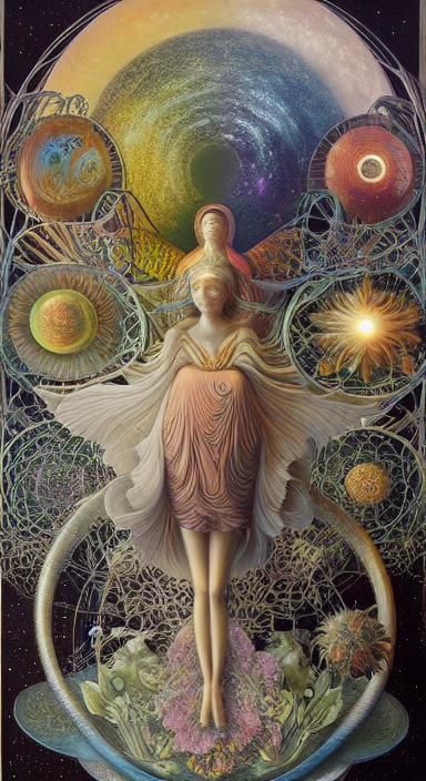 Mysterious Weightless Life Forms in Mixed Media