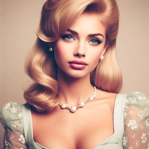 Elegant Vintage Portrait of a Blonde Woman