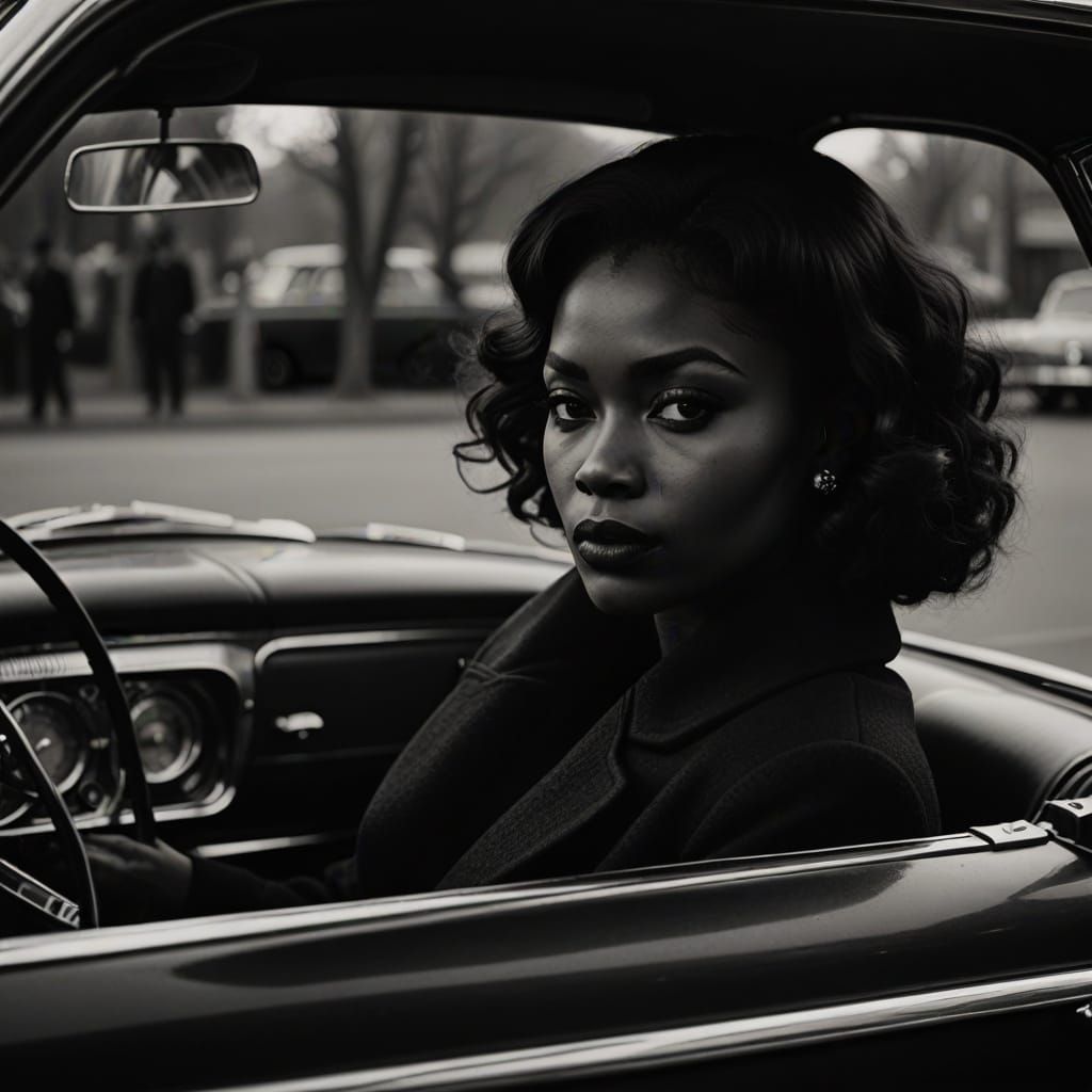 Timeless Black and White Portrait in Sophisticated 1960s Fas...