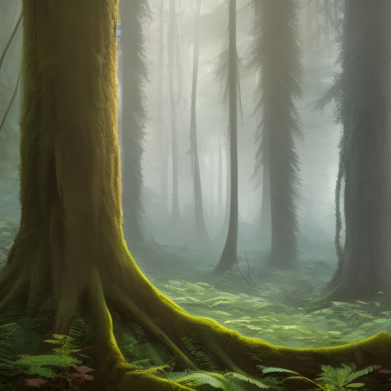 Photorealistic Dense Forest with Vivid Colors