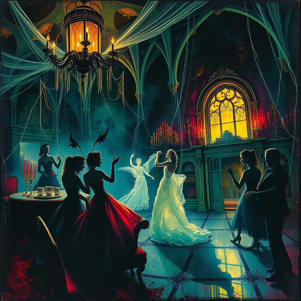 Ethereal New Year's Ball in Gothic Mansion