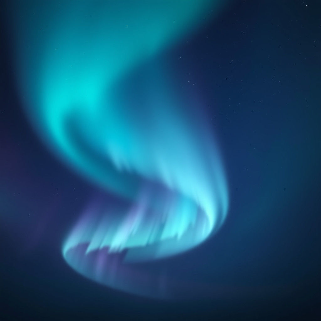 Ethereal Aurora Borealis in Teal, Indigo and Lavender