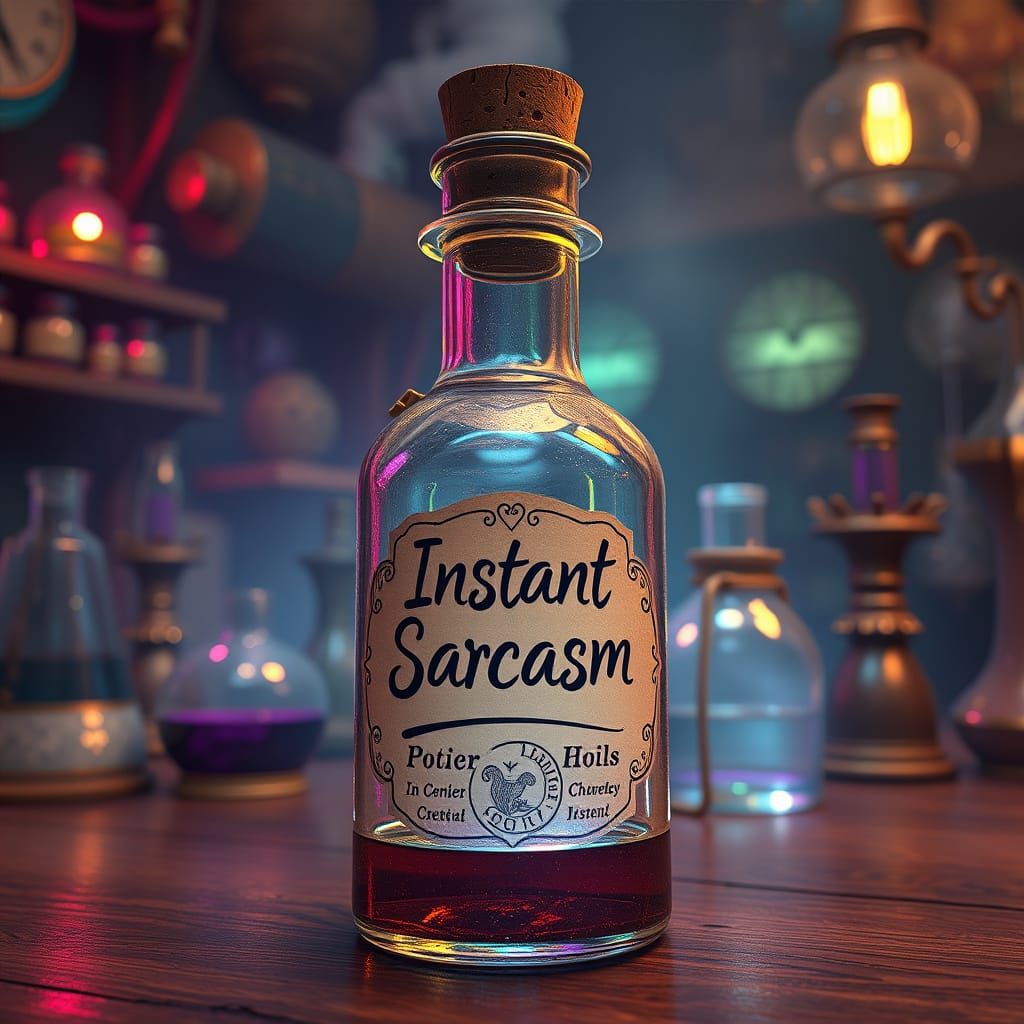 Enchanted Elixir with Witty Label