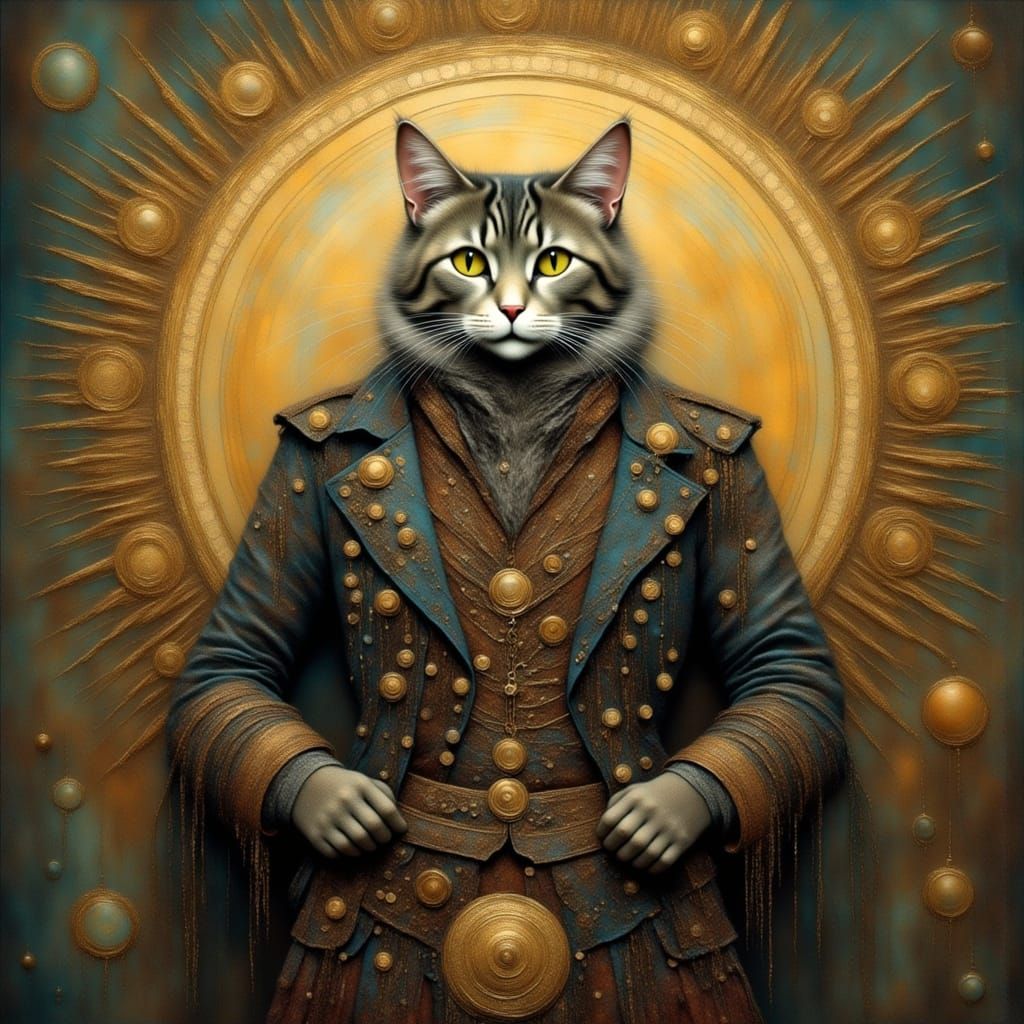 <lora:Kitty:1.0> A cat dressed in traditional Scottish kilt. Extraordinary intricate details Sharp focus. Clear contrast...