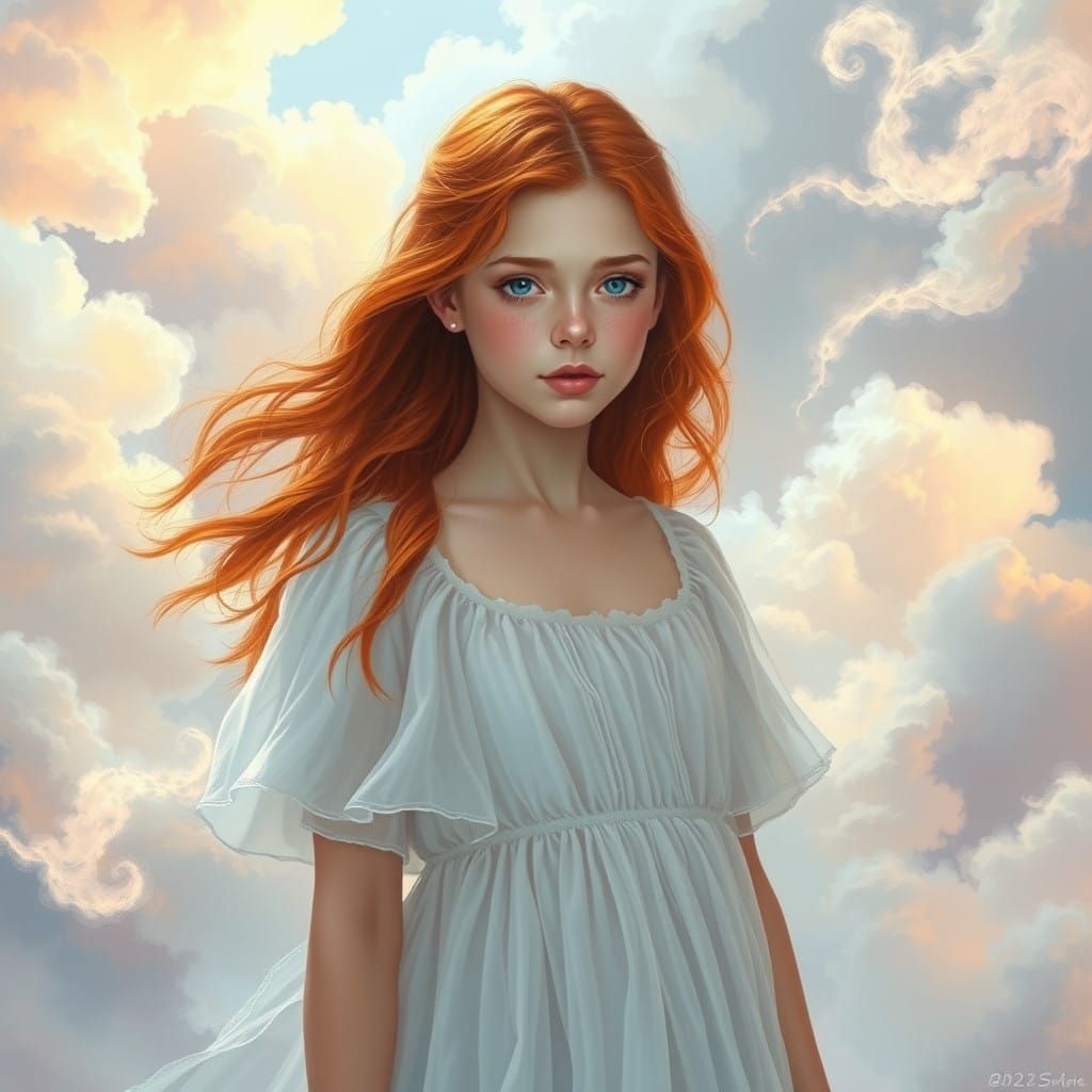 Ethereal Goddess in Whimsical Dreamscape