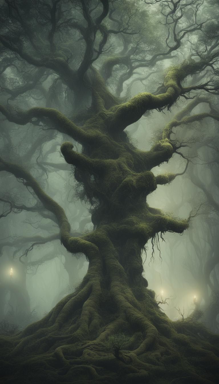 Enchanted Forest Wizard Tarot Card Concept Art