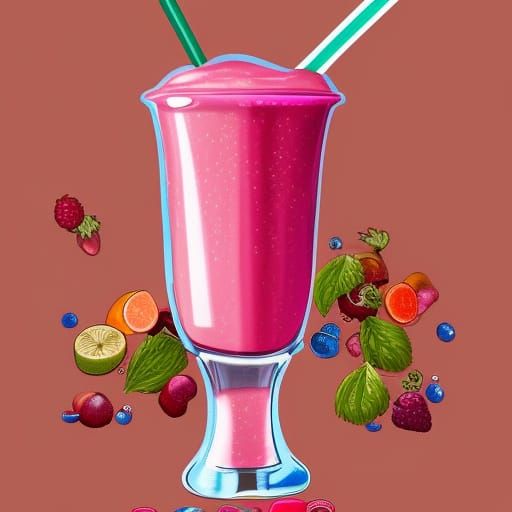 Colorful Delicious Smoothie in a Tall Glass