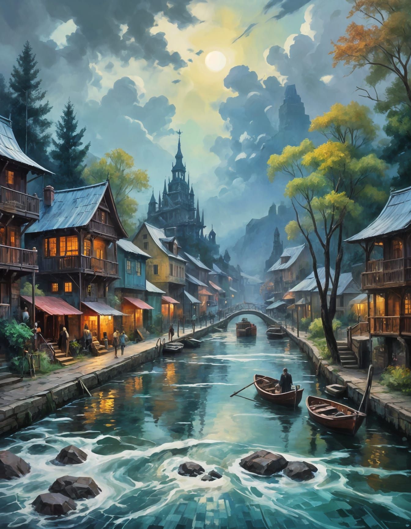 Maximalist Neo-Impressionist Oil Painting