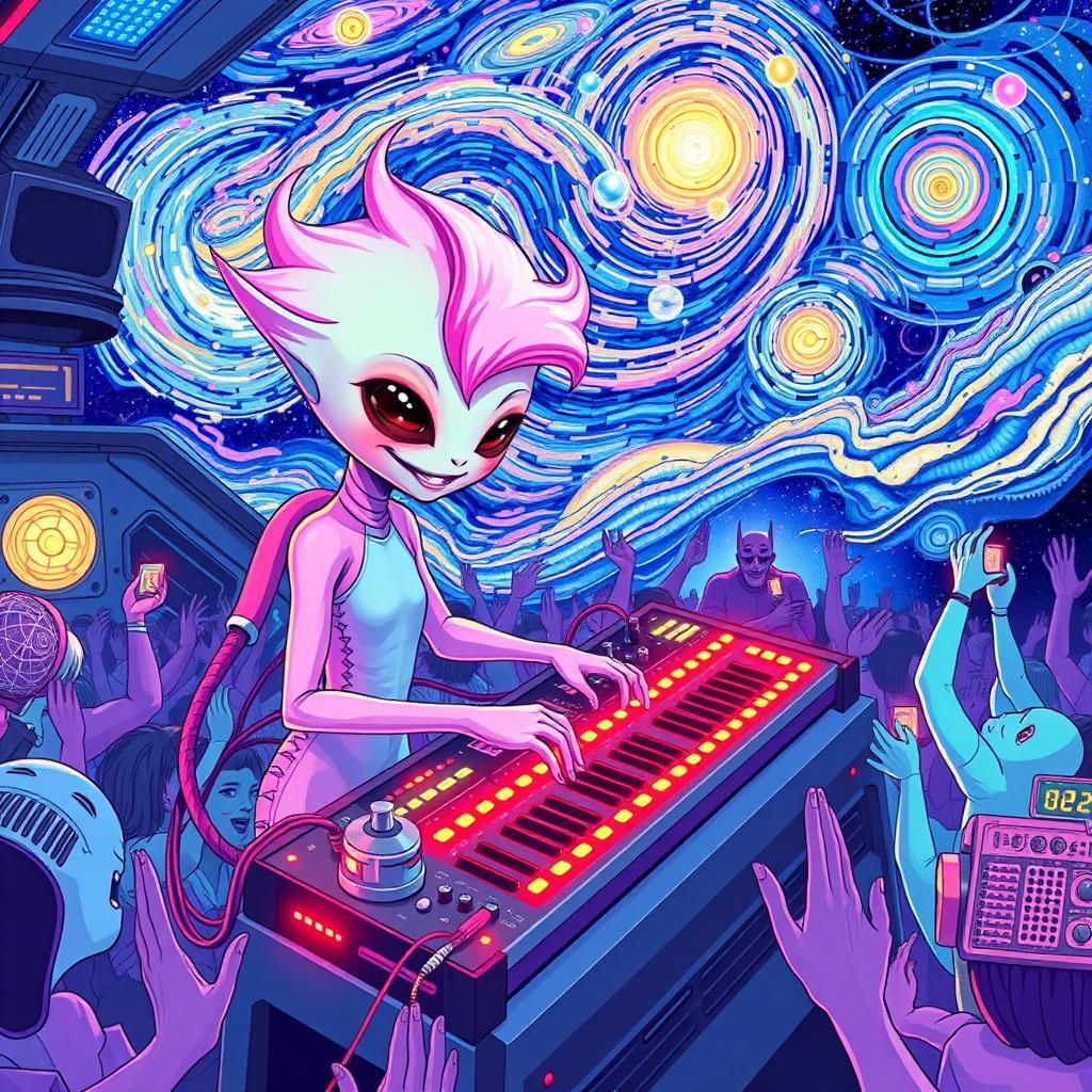Anime Alien DJ at Intergalactic Rave