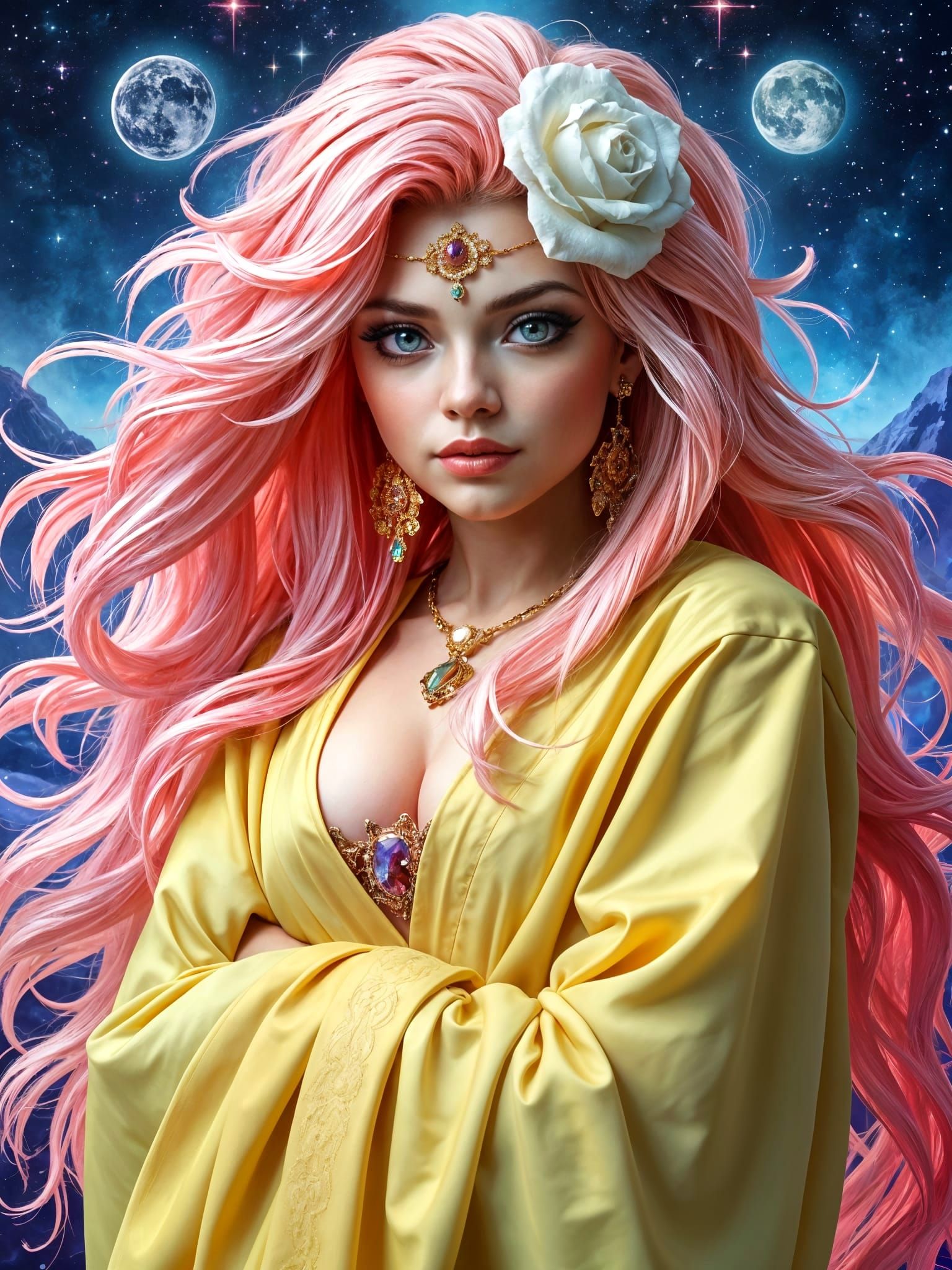 Double Moons Over Two Roses