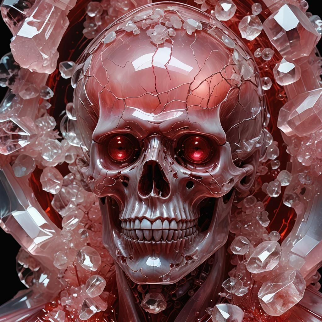 Philosopher's Stone Crystal Skull in Alchemic Art Style