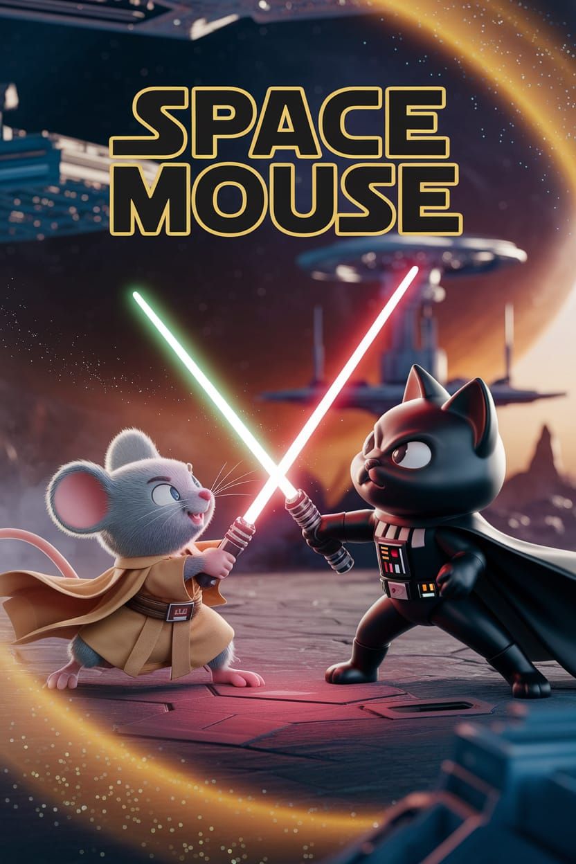 Space Mouse Jedi Duel in Star Wars Style