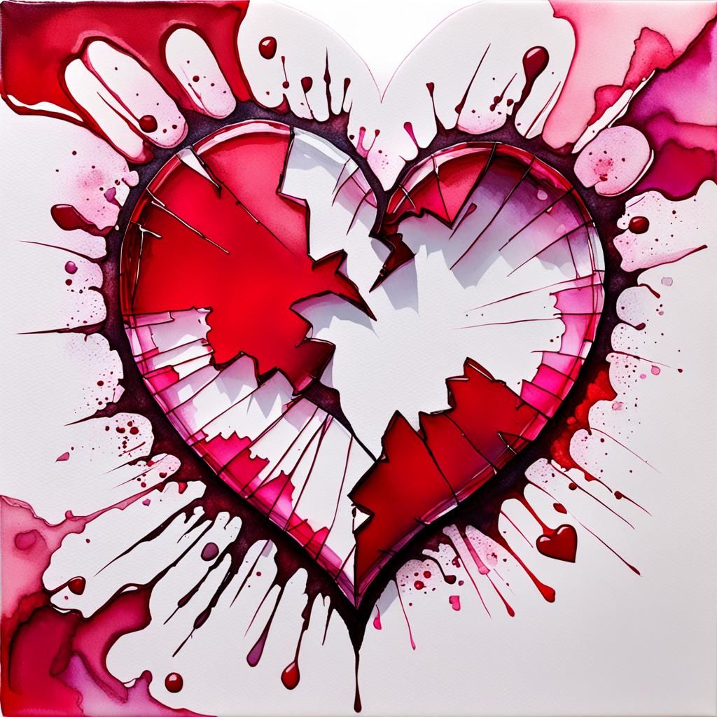 Lyrical Abstraction of a Red Broken Heart