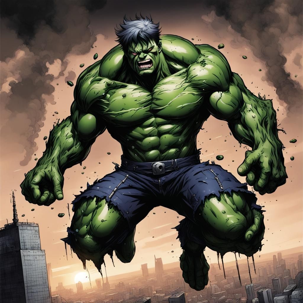 World War Hulk Earth Quake in Anime Style
