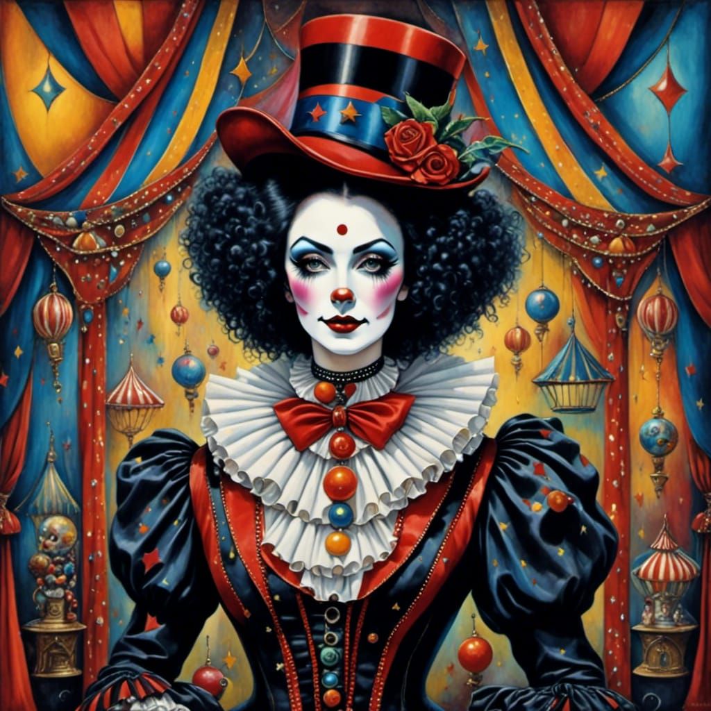 Goth Circus Leader in Dreamlike Fantasy Style