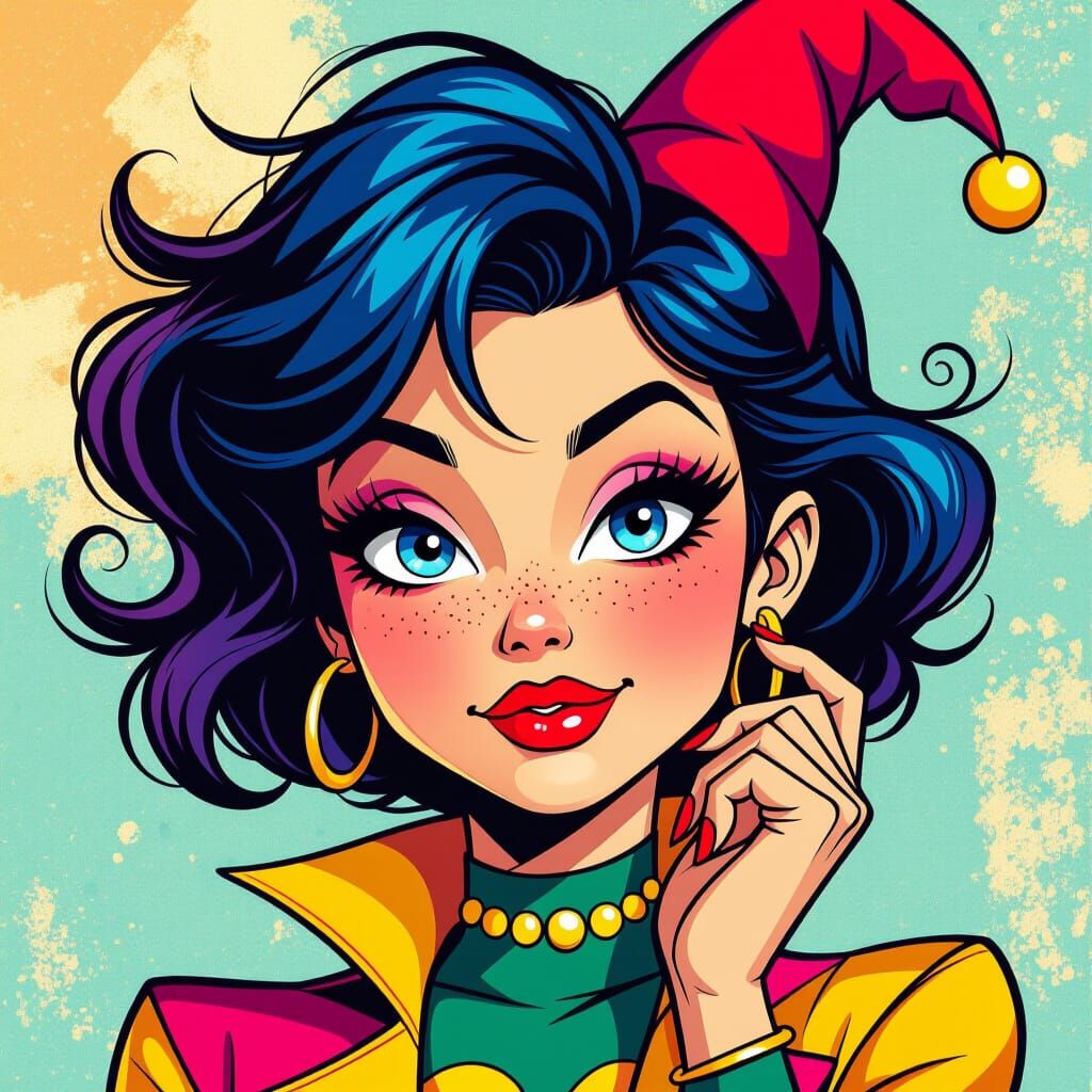 Colorful Cartoon Character Art with Exaggerated Features